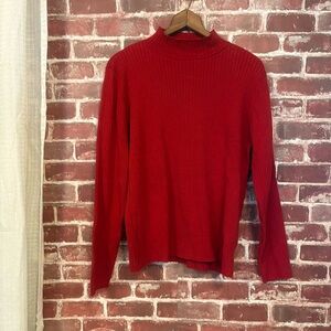 Liz Claiborne Vibrant Red Knit Top 90s